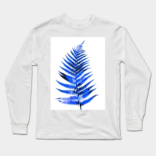 Blue Fern Leaf Long Sleeve T-Shirt